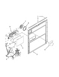 Inner Door Parts Diagram and Parts List for MDBH949PAM4  Maytag Dishwasher