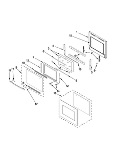 Upper Oven Door Parts Diagram and Parts List for JJW2730WS01  Jenn-Air Wall Oven