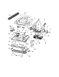 Hood/agitator/wheels Diagram and Parts List for U6616-900  Hoover Upright Vacuum