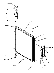 Refrigerator Outer Door Diagram and Parts List for BX22RE-P1161604WE  Amana Refrigerator