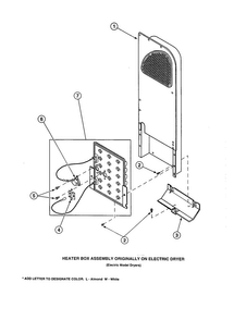 Heater Assembly Diagram and Parts List for LG8609LW-PLG8609L2  Amana Washer Dryer Combo