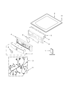Part Location Diagram of W10916689 Whirlpool PANEL-CNTL