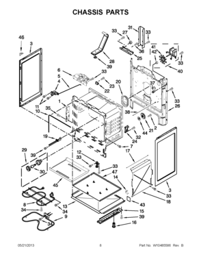 04 - CHASSIS PARTS Diagram and Parts List for YMER7765WW3  Maytag Range