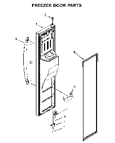 Freezer Door Parts Diagram and Parts List for 1064651335710  Kenmore Refrigerator