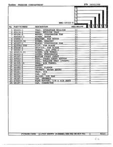 Freezer Compartment Page 2 Diagram and Parts List for 18103-0  Admiral Refrigerator