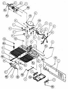 Machine Compartment Diagram and Parts List for 596SBI20H P7836032W Kenmore Refrigerator