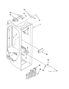 Refrigerator Liner Parts Diagram and Parts List for ASD2524VEW02  Amana Refrigerator