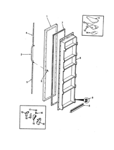Freezer Door Diagram and Parts List for RC20LA-2AD-BU01A  Magic Chef Refrigerator