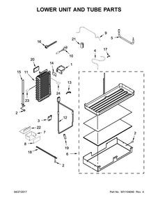 Lower Unit And Tube Parts Diagram and Parts List for JS48PPDUDE01  Jenn-Air Refrigerator