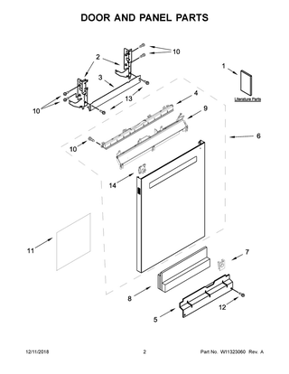 Part Location Diagram of W11177621 Whirlpool PANEL