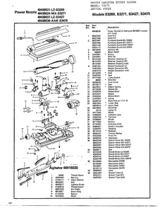 Power Nozzle/agitator Diagram and Parts List for 5028  Hoover Canister Vacuum