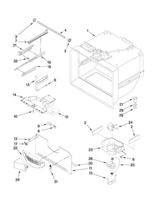 Freezer Liner Parts Diagram and Parts List for MBF2258XEW1  Maytag Refrigerator