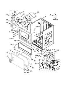 Lower Cabinet And Front Panel Parts Diagram and Parts List for MLG26PDBXW1  Maytag Dryer