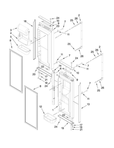 Refrigerator Door Parts Diagram and Parts List for JFC2089WTB1  Jenn-Air Refrigerator