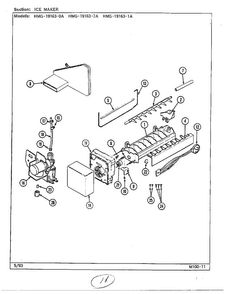 Ice Maker Diagram and Parts List for 19163-0A  Admiral Refrigerator