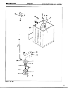 Water Carrying And Pump Assembly Diagram and Parts List for 6530A REV A Norge Washer