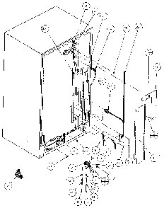 Cabinet Back Diagram and Parts List for 36768-P1135803W  Amana Refrigerator