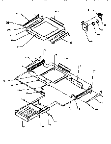 Cabinet Shelving Diagram and Parts List for TX22R2-P1157706W  Amana Refrigerator