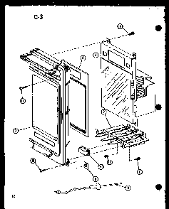 Control Panel Diagram and Parts List for RR-1010 P75414-2M Amana Microwave