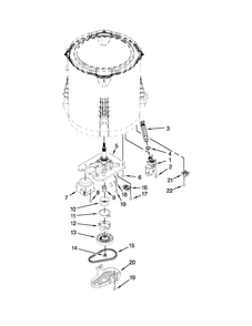 Gearcase, Motor And Pump Parts Diagram and Parts List for 4GATW4900YW1  Admiral Washer
