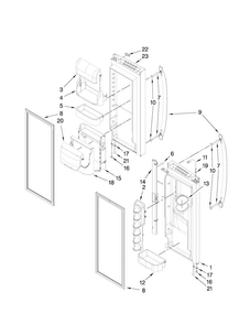 Refrigerator Door Parts Diagram and Parts List for 7MI2569VEM4  Maytag Refrigerator