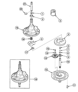 Transmission Diagram and Parts List for SWT520WN  Speed Queen Washer