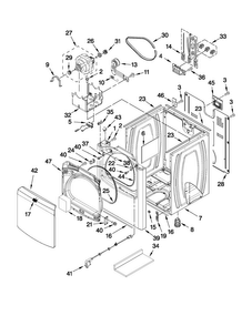 Cabinet Parts Diagram and Parts List for MEDB400VQ1  Maytag Dryer