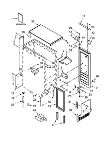 Cabinet, Door And Liner Parts Diagram and Parts List for MIM1554ZRS0  Maytag Ice Maker