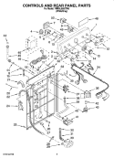 CONTROLS AND REAR PANEL PARTS Diagram and Parts List for 7MMSL6955TW0  Maytag Washer