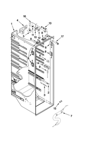 Refrigerator Liner Parts Diagram and Parts List for MSB26C4XYM00  Maytag Refrigerator