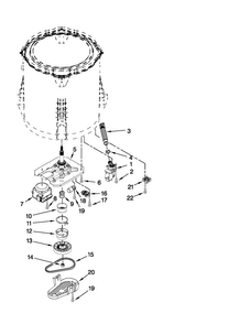 Gearcase, Motor And Pump Parts Diagram and Parts List for 4GMVWC300YW0  Maytag Washer