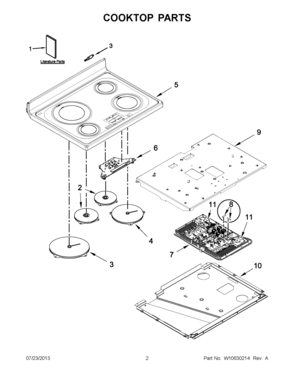 01 - COOKTOP PARTS Diagram and Parts List for YMIT8795BS00  Maytag Range