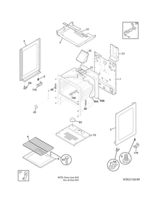 Body Diagram and Parts List for CRG3120LWG  Crosley Range