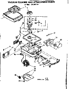 Base Assembly Diagram and Parts List for 1162098180  Kenmore Canister Vacuum