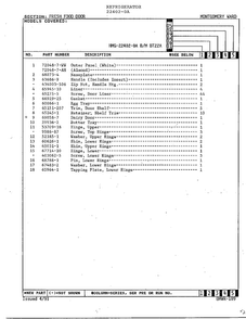 Fresh Food Door Page 2 Diagram and Parts List for 22402-0A  Admiral Refrigerator