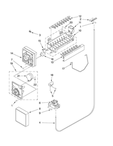 Icemaker Parts Diagram and Parts List for ASD2522WRD02  Amana Refrigerator