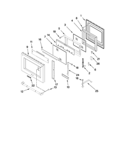 Oven Door Parts Diagram and Parts List for JGRP536WP00  Jenn-Air Range