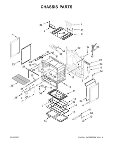 Chassis Parts Diagram and Parts List for MGR6600FB0  Maytag Range