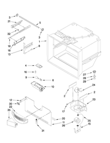 Freezer Liner Parts Diagram and Parts List for JFC2290VEP5  Jenn-Air Refrigerator