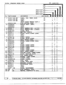 Freezer Outer Door Page 2 Diagram and Parts List for HMG671860  Admiral Refrigerator