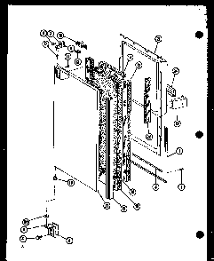 Freezer Door Trim Diagram and Parts List for SLDI25F-P7642103W  Amana Refrigerator