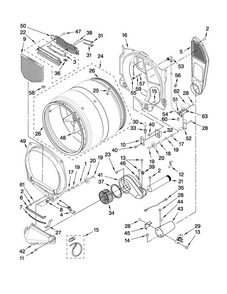 Bulkhead Parts Diagram and Parts List for MGDE500VF0  Maytag Dryer