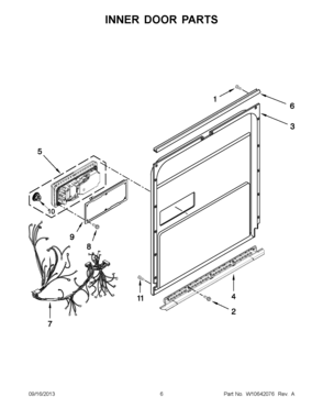 04 - INNER DOOR PARTS Diagram and Parts List for JDB8200AWS3  Maytag Dishwasher