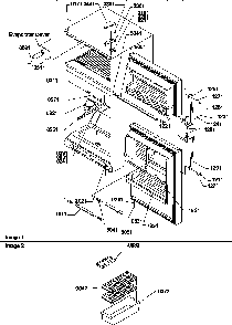 Door, Hinges And Accessories Diagram and Parts List for TG518SW-P1180903WW  Amana Refrigerator