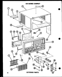 Exterior Parts Diagram and Parts List for 5-SPJM P54360-40R Amana Air Conditioner
