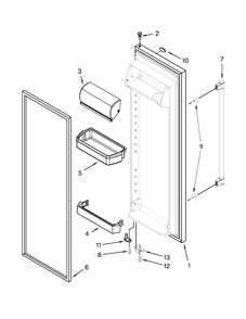 Refrigerator Door Parts Diagram and Parts List for MSF25D4MDM01  Maytag Refrigerator
