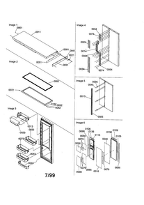 Refrigerator Door/door Trim/handles Diagram and Parts List for SBD21VE-P1315502WE  Amana Refrigerator