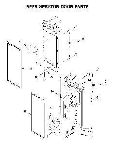 Refrigerator door parts Diagram and Parts List for MFI2570FEZ08  Maytag Refrigerator