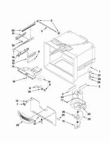Freezer Liner Parts Diagram and Parts List for G37026FEAS5  Maytag Refrigerator