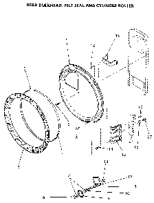 Rear Bulkhead Diagram and Parts List for NE4813L43738  Speed Queen Dryer